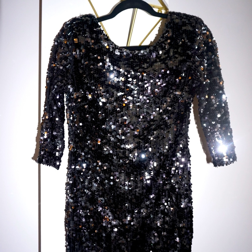 Black & Silver sequin dress